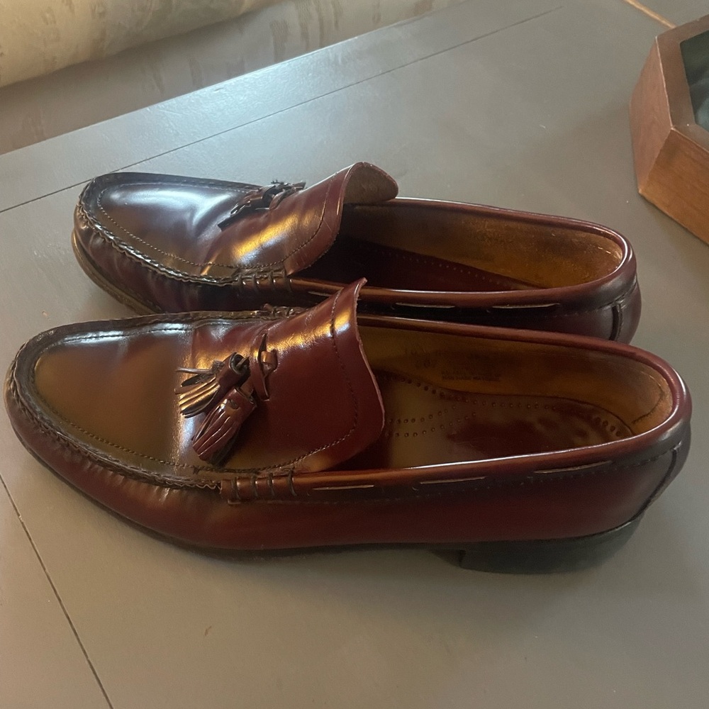 Democracy leather Brown Tassle Loafer Business Casual Shoe Men’s Size 10 -C
